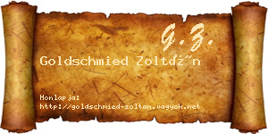 Goldschmied Zoltán névjegykártya